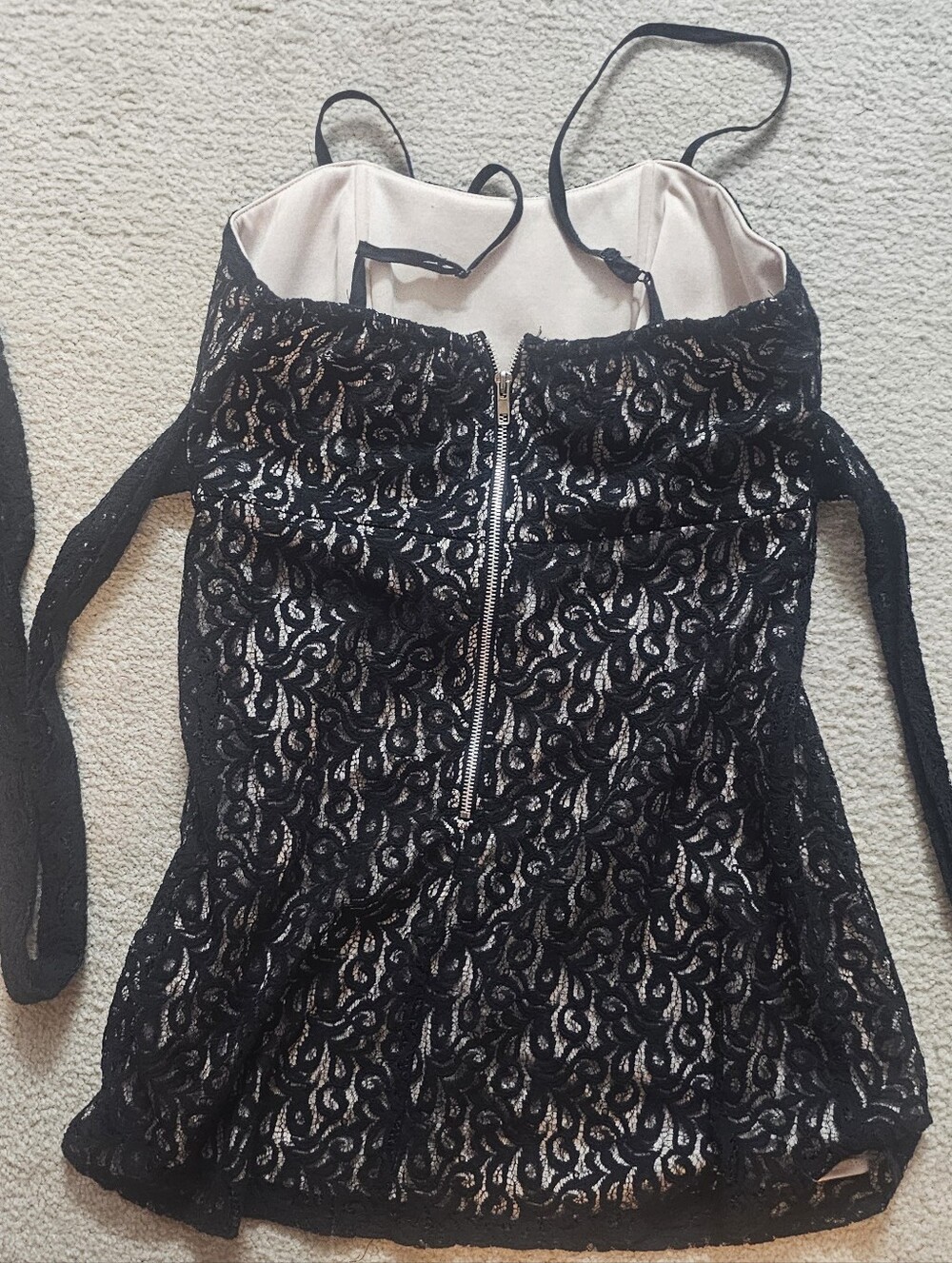 BE COOL Black Lace Strapless Cocktail Dress SIZE large - Picture 11 of 11